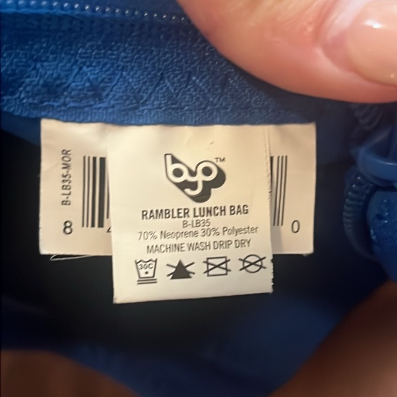 Byo by Built Rambler blue lunch bag zipper closure insulated with carry handles - Picture 4 of 8